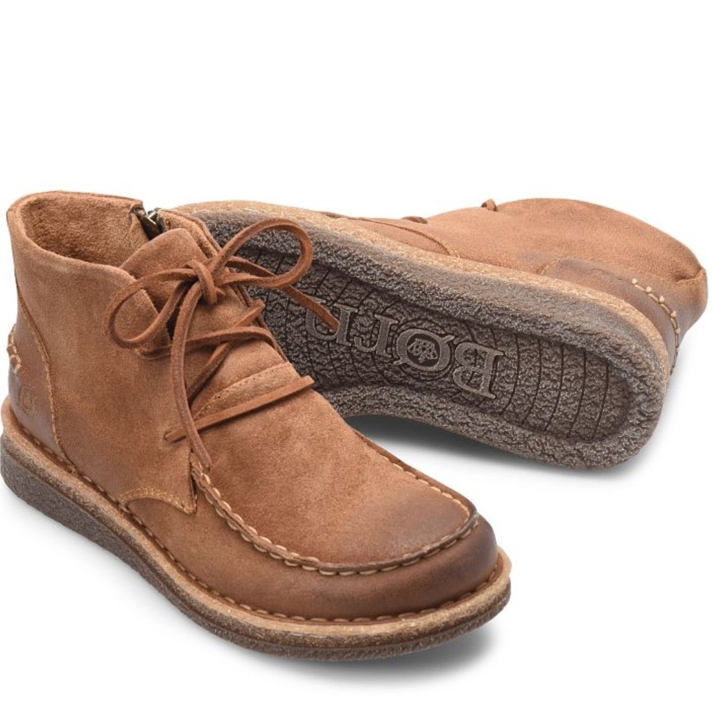 Women's Cozy Casual Suede Ankle Boot in Chestnut Brown - Picture 2 of 12
